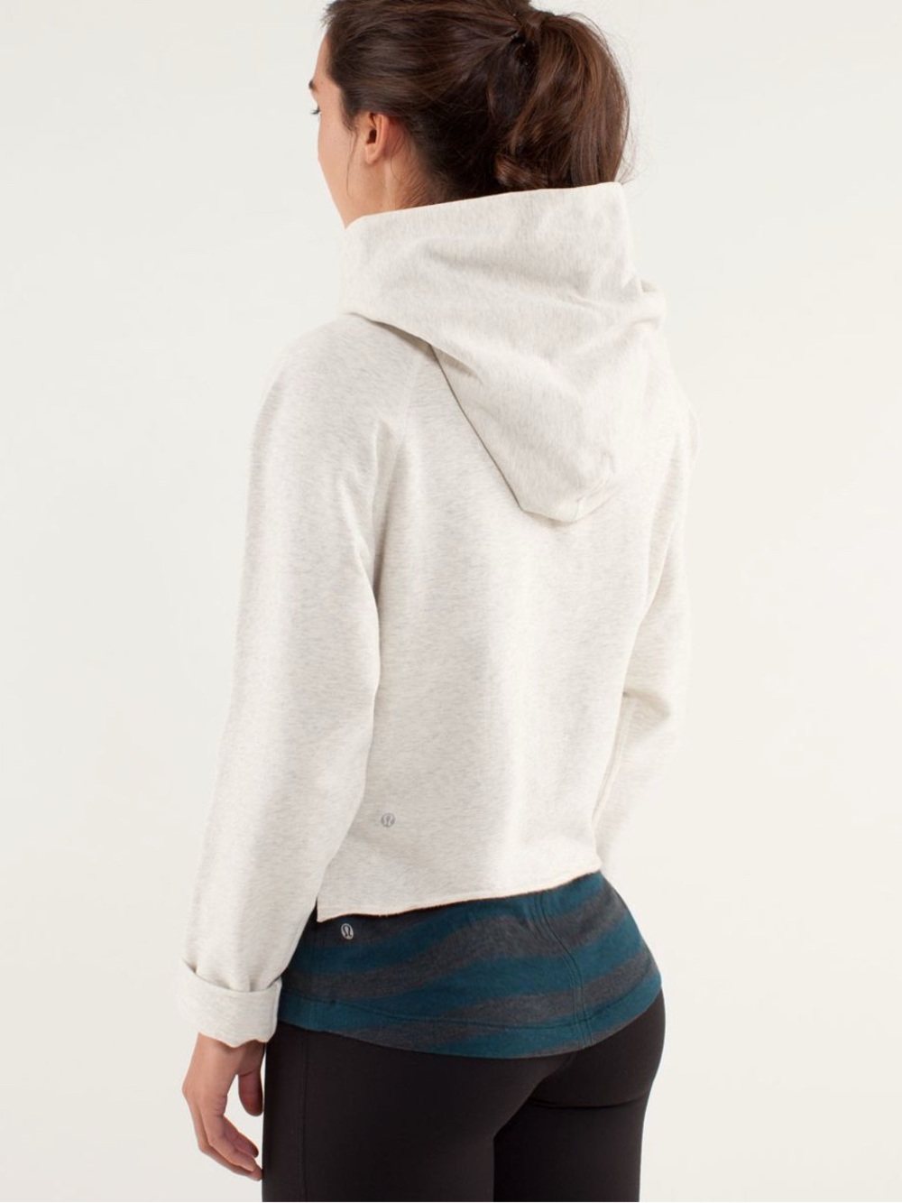 Lululemon Please Me Pullover in Polar Cream Light Gray Cropped Hooded Pullover